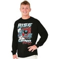 thumbnail image 3 of The Smurfs Kanji Rise and Grind Men's Long Sleeve Tee T Shirt Brisco Brands S, 3 of 6