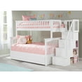 thumbnail image 6 of Columbia Staircase Bunk Bed Twin over Full with Twin Size Raised Panel Trundle Bed in White, 6 of 7