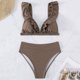 thumbnail image 5 of Conjunto de Bikini de Cintura Alta para las Mujeres de Color Sólido con Hebilla de Espalda, Traje de Baño Sexy sin Espalda con Almohadilla de Pecho, 5 of 6