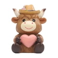 thumbnail image 2 of Highland Cow Decor, Highland Cow Figurine, Resin Brown Scottish Cattle Figurines, Farmhouse Tiered Tray Statue, Highland Cow Gifts for Garden Table Shelf Home Decor (Love), 2 of 6