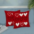 thumbnail image 4 of Valentines Pillow Covers 18x18 Inch Set of 2,Red White Black Love Heart Throw Pillows Case,Valentine''s Day Mother''s Day Anniversary Decorative Cushion Covers Farmhouse Outdoor Decor for Sofa, 4 of 5