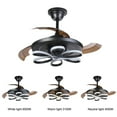 thumbnail image 5 of New in 2022 CUMKA 42'' Ceiling Fan Lights Remote Control LED Dimmable 6-Speed Ceiling Fans with Lights Farmhouse Low Profile Black Ceiling Fan Light, 5 of 9
