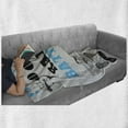 thumbnail image 6 of Hip Hop Soft Flannel Fleece Throw Blanket, Hip Hop Elements Freestyle Rap Duel with Microphones Theme, Cozy Plush for Indoor and Outdoor Use, 50" x 60", Azure Blue Pale Grey, by Ambesonne, 6 of 6