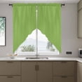 thumbnail image 6 of Green Kitchen Window Curtains, Swag Curtains Valance for Bedroom Living Room Bathroom, Solid Color Simple Abstract Fashion Light Color Rod Pocket Window Curtain Block Drapes 2 Panels 28"x36", 6 of 6