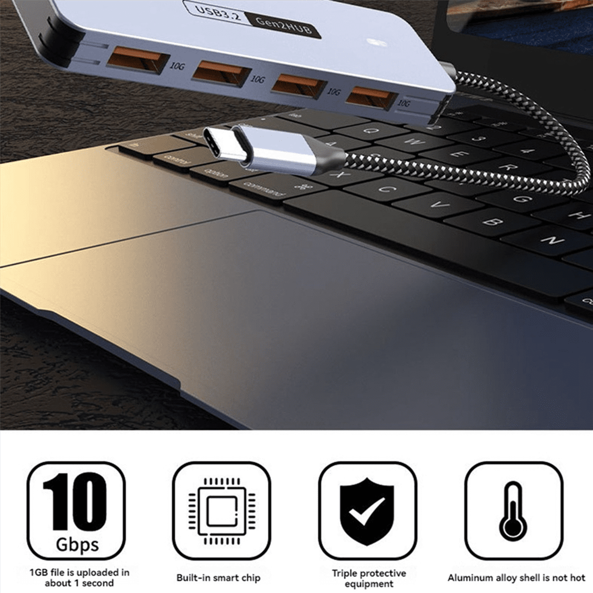 3X 10Gbps USB 3.2 GEN2 HUB USB C HUB High Speed USB Splitter USB Type-C 3.2 HUB,3 x USB C HUB,Random Color