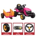 thumbnail image 4 of Tractor Montable Electrico para Niños Control Remoto Luz Led 12v - Rosa, 4 of 8