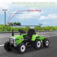 thumbnail image 4 of Dazone 12V Kids Ride On Tractor, Toddler Electric Tractor with Trailer Ground Loader, With Remote Control, LED Lights, Green, 4 of 7