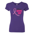 thumbnail image 2 of Wild Bobby, Never Give Up Fight Cancer, Breast Cancer Awareness, Women Slim Fit Junior Tee, Purple Rush, X-Large, 2 of 4