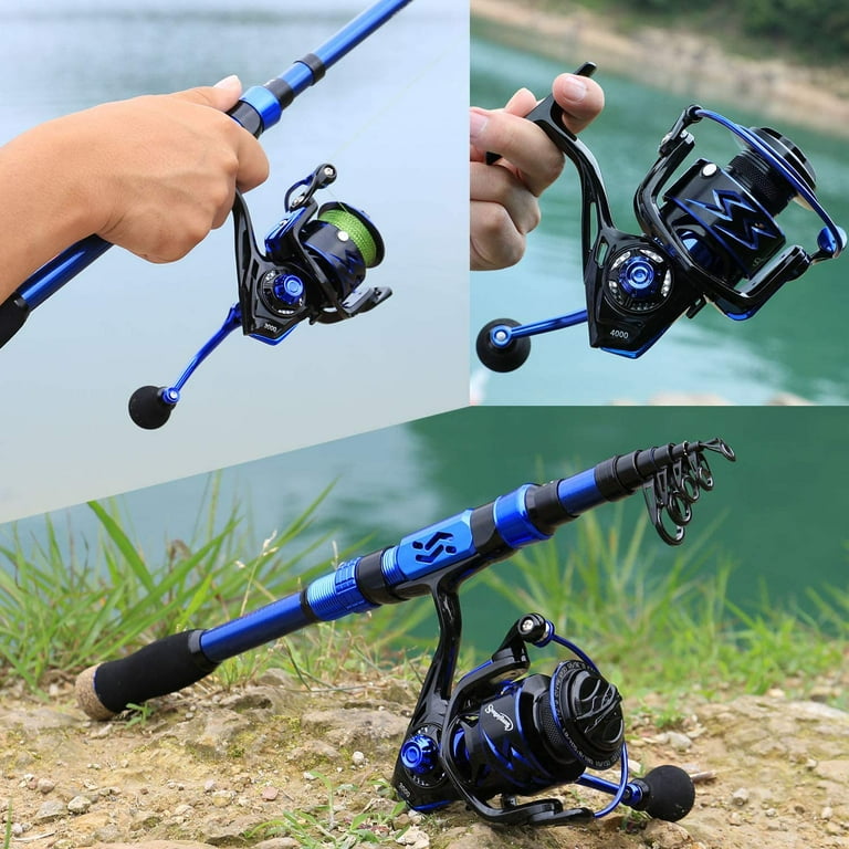 Sougayilang Telescopic Fishing Rod and Spinning Reel Combo Fishing Pole Set