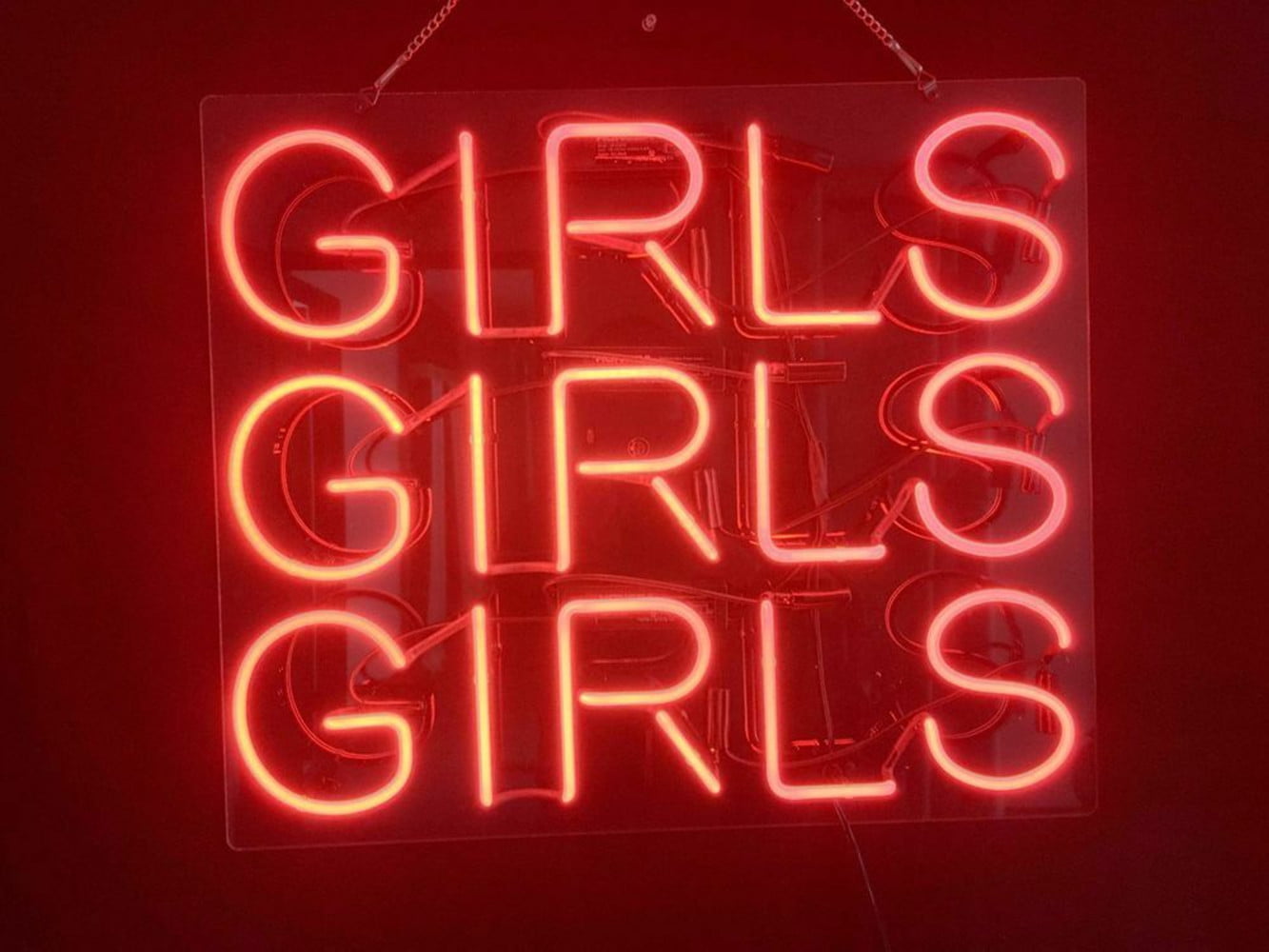 Girls Girls Girls Pink Neon Lamp Sign 14"x10" Acrylic Bright Lighting Glass 
