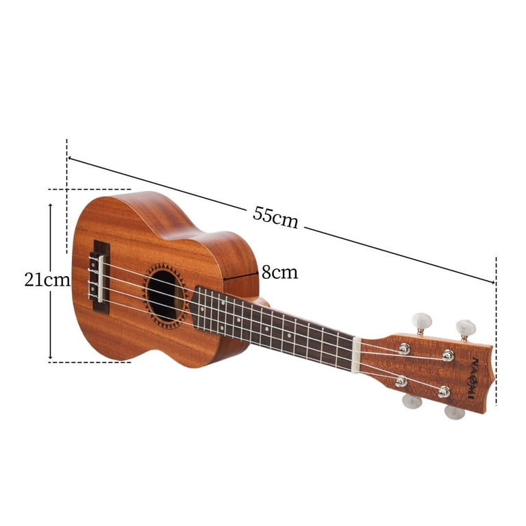 Wooden 21 inch Soprano Ukulele 4 Strings Educational Accessories