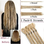 Benehair Dreadlock Extensions Full Head Pack Synthetic Dreads Faux Locs Crochet Hair Reggae Hair Locs Extensions 20inch Dark Black