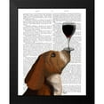 thumbnail image 2 of Fab Funky 12x14 Black Modern Framed Museum Art Print Titled - Dog Au Vin, Basset Hound, 2 of 5
