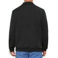 thumbnail image 3 of INSPIRE CHIC Men's Quarter Zip Long Sleeve Knitted Geometric Patterns Pullover Sweatshirt XL Black, 3 of 5