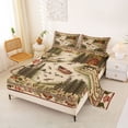 thumbnail image 2 of Feelyou Country Lake Fishing Full Size Sheets for Men Boys, Retro Folk Art Lake Cabin Bed Sheets, Brown, 4-Piece, 2 of 5