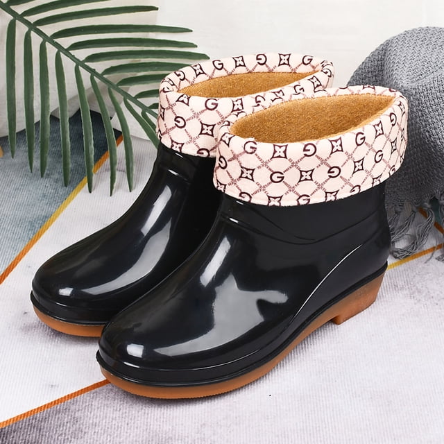 Womens Rain Boots Rainboots Boots Women Short Rain Boot Rain Boots Rainboots Women Womens Rain Boots Fashion Antiskid Short Rain Boot Round Head Radian PVC Plastic Rain Boots