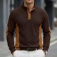 thumbnail image 2 of Tops de Verano de Manga Larga para Hombres Cuello de Pie Color Bloque Botón Abajo Camisa, Tops de Manga Larga Patchwork Blusa Casual con Ajuste Relajado, Chaqueta de Moda Ligera, 2 of 8