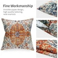 thumbnail image 5 of Merry-XMAS 20” x 20” Boho Orange Yellow Linen Decorative Pillow Case, Hidden Zipper (2 Count), 5 of 8