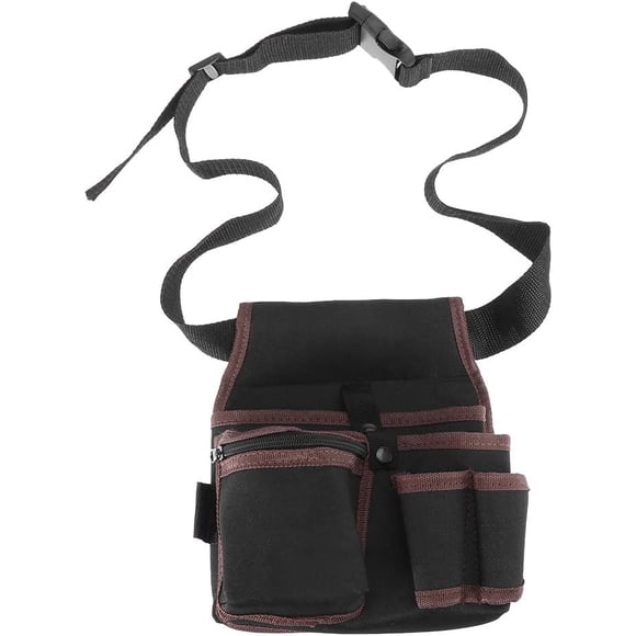 Bolsa de Bolsillo Negra con múltiples Bolsillos en la Cintura, Bolsa de Almacenamiento de Herramientas, para Herramientas de Electricista, Organizador de Herramientas de Carpintero,