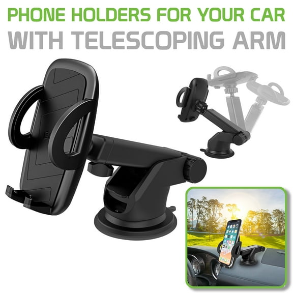 Universal Extendable Telescopic Arm Windshield and Dashboard Smartphone Holder Mount by Cellet