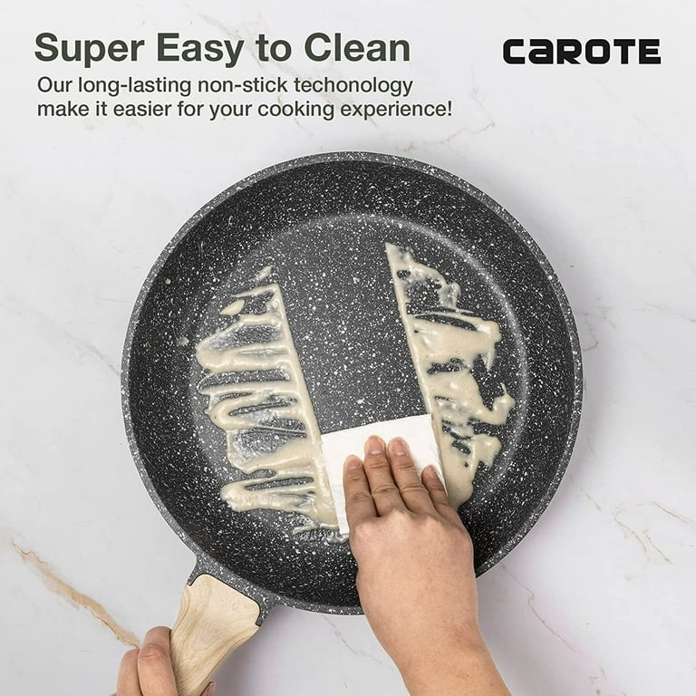 YIIFEEO Nonstick Induction Pan Set Back With Granite Skillet For Cooking  Omelette Frying Pans And Cookingware Set Back From Locasaa, $59.14