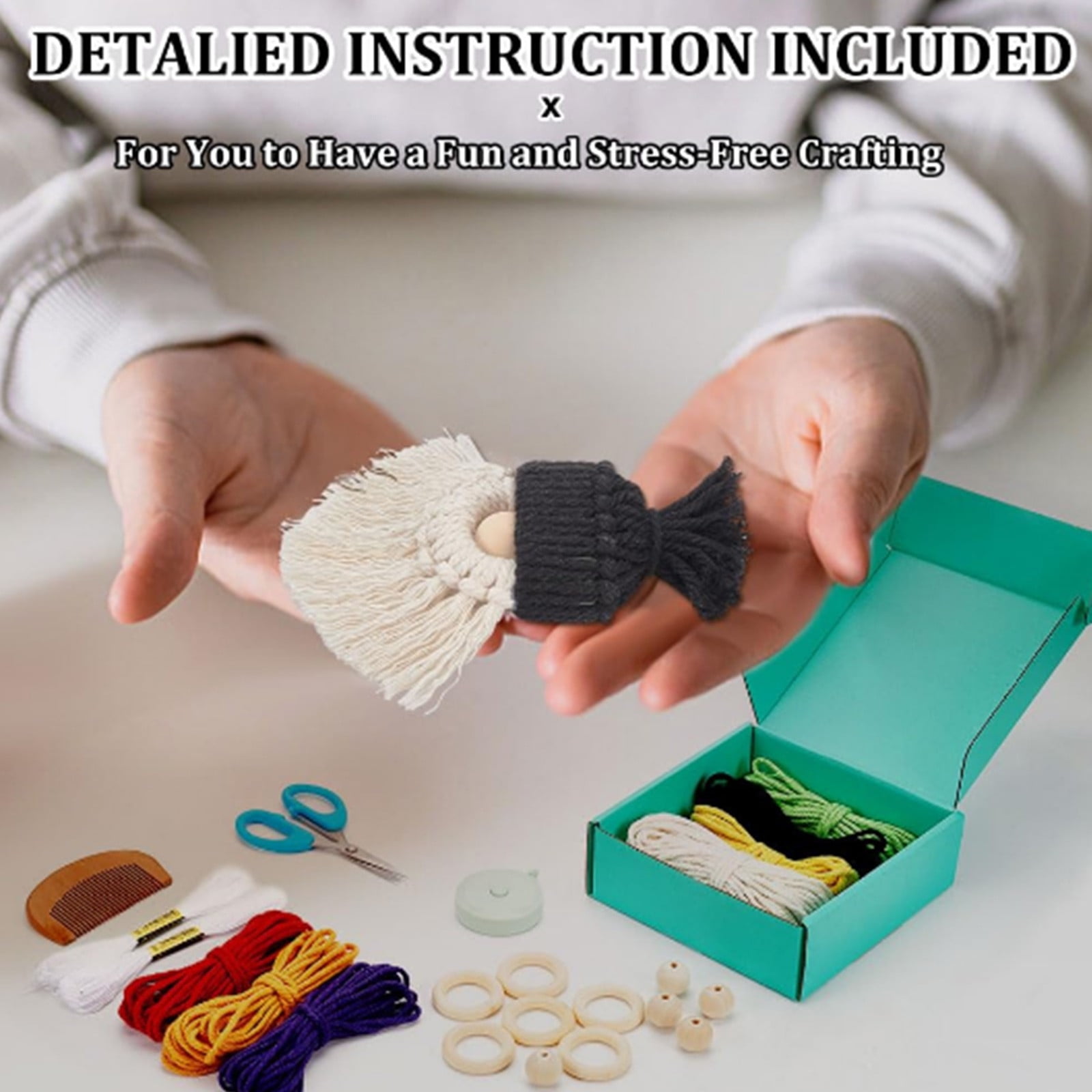 Christmas Gnome Knitting Kit with Instructions 1 Set DIY Knitting Santa Claus Making Santa Gnome Making Supplies