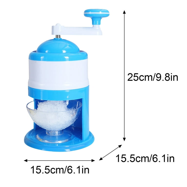 Pompotops Portable Hand Crank Manual Ice Shaver Crusher Shredding Snow  Maker Machine Home and Commercial Ice Crushers (Blue) 