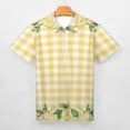 thumbnail image 3 of Lemons And Leaves on A Yellow And White Background Men Zipper T-shirt Summer Casual Short Sleeve T-shirt Top, 3 of 7