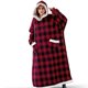 thumbnail image 1 of Manta de franela súper larga con mangas para parejas, bata acogedora, cálida para el hogar, sudaderas con capucha de invierno, manta de TV de lana, regalo de gran tamaño, 1 of 4