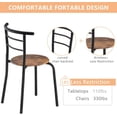 thumbnail image 2 of FCH 3 Piece Small Dining Table Set for 2, Oval Coffee & Breakfast Nook Table with 2 Chairs, Kitchen Set with Shelve, for Small Places, Apartment, Bistro, Place Saving, Wooden & Mental, Brown, 2 of 18
