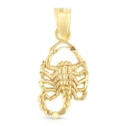 Ioka-14K Yellow Gold Scorpion Charm Pendant For Necklace or Chain