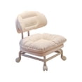 thumbnail image 2 of Tabouret à Dossier Pivotant avec Roues, Siège Rond Compact pour la Maison/le Bureau, Soutien Ergonomique, Blanc, 2 of 9