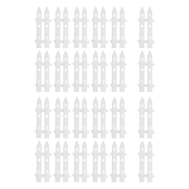 S SERENABLE Christmas Tree Fence DIY Panel Set, White, Multifunctional, Connectable, Traditional for Christmas Decoration, PVC Decorative Border 24 Pieces