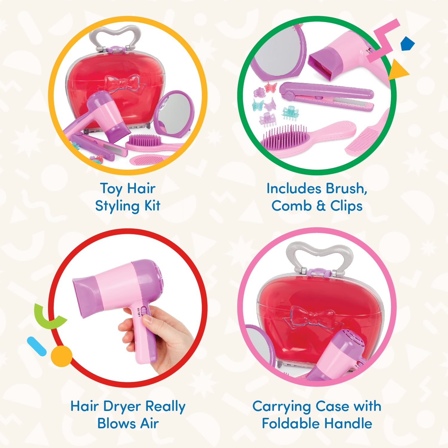 Battat Beauty Shop Toy Hairdressing Set with 15 Accessories, Toddler and Preschool Toys