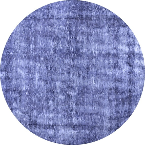 Ahgly Company Machine Washable Indoor Round Persian Blue Traditional Area Rugs, 5' Round