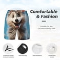thumbnail image 3 of Haiem Blue Sky Cute Wolf Mens Swim Trunks with Compression Liner 2 in 1 Swimming Shorts Stretch Swimwear Quick Dry,Board Shorts-Large, 3 of 9