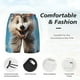 thumbnail image 3 of Balery Blue Sky Cute Wolf Bañador para hombre, shorts de playa de secado rápido con entrepierna y forro de compresión-Large, 3 of 6