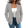 thumbnail image 4 of Edvintorg Womens Sweaters Cardigan Open Front Casual Knit Cardigans Long Sleeve Loose Cardigan with Pocket Woman Clothes Gray S-2XL, 4 of 7