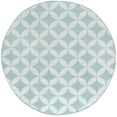 thumbnail image 3 of 8ft Round Water Resistant, Large Indoor Outdoor Rugs for Patios, Front Door Entry, Entryway, Deck, Porch, Balcony | Outside Area Rug for Patio | Aqua, Geometric | Size: 7'11'' Round, 3 of 6