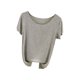 thumbnail image 2 of Fiudx Camisetas para Mujer Camiseta Holgada de Manga Corta de Color Sólido con Cuello Redondo para Mujer Top/Camisa de Cuello Redondo de Manga Corta, 2 of 5