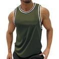 thumbnail image 2 of Gym Tank Tops Men Lightweight Breathable Ribbed Crewneck Muscle Sleeveless Shirt Athletic Running Workout Tanks, 2 of 9