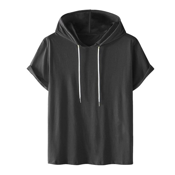 JIAYUE Men's Tees Hooded Short Sleeve Summer Breathable Solid Color Casual Pullover Relaxed Fit T Shirt For Daily Comfortable Tops And Workout Sport