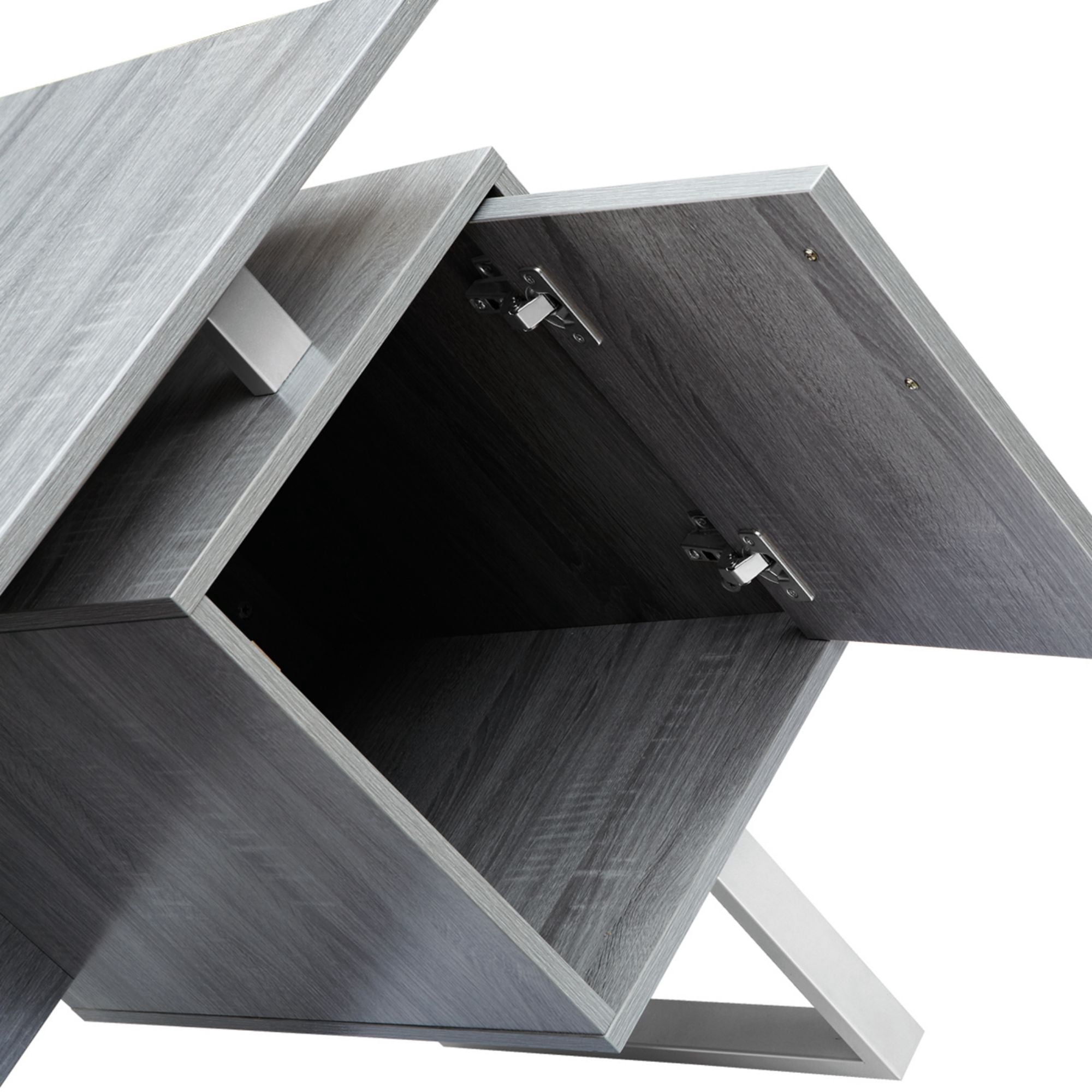 DEALTOPS Modern Computer Desk with Multiple Storage Spaces and Metal Frame for Home and Office -Gray