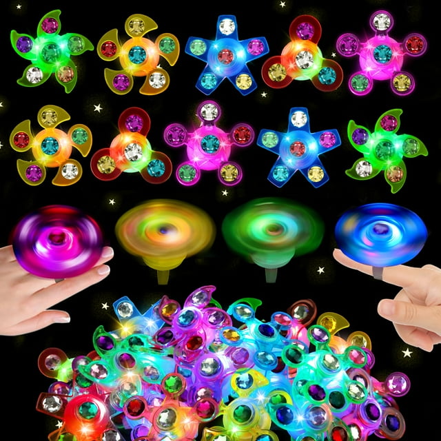 Anillos Fidget Spinner con luz LED, regalos de fiesta para niños