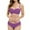 Purple, variant on Women's 2 Piece Bikini Set Spaghetti Strap High Cut Push Up Underwire Swimsuit