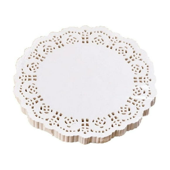 EeaseMX 100 servilletas desechables de papel absorbente de aceite blanco con encaje, para cajas de pasteles, de 6,5"