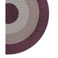 thumbnail image 3 of Better Trends 96" Round Braided Rug 100% Polypropylene Durable and Stain Resistant Reversible Indoor Area Utility Rug, Country Stripe Collection - Burgundy Stripe, 3 of 4