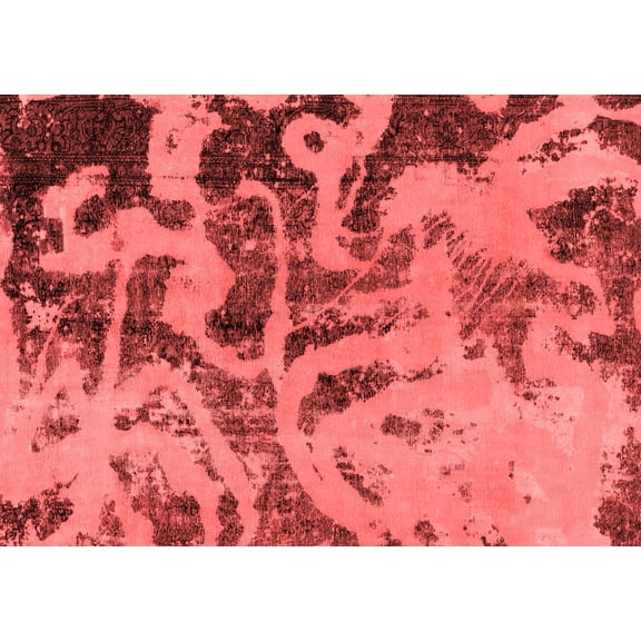 Ahgly Company Machine Washable Indoor Rectangle Persian Red Bohemian Area Rugs, 5' x 7'