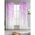 thumbnail image 2 of Purple Polka Dots Sheer Curtains 84 Inch Length 2 Panels Set for Living Room/Bedroom, Vintage Abstract Art Watercolor Kitchen Curtains Grommet Semi-Sheer Curtains Drapes Window Treatments 42"x84"x2, 2 of 7