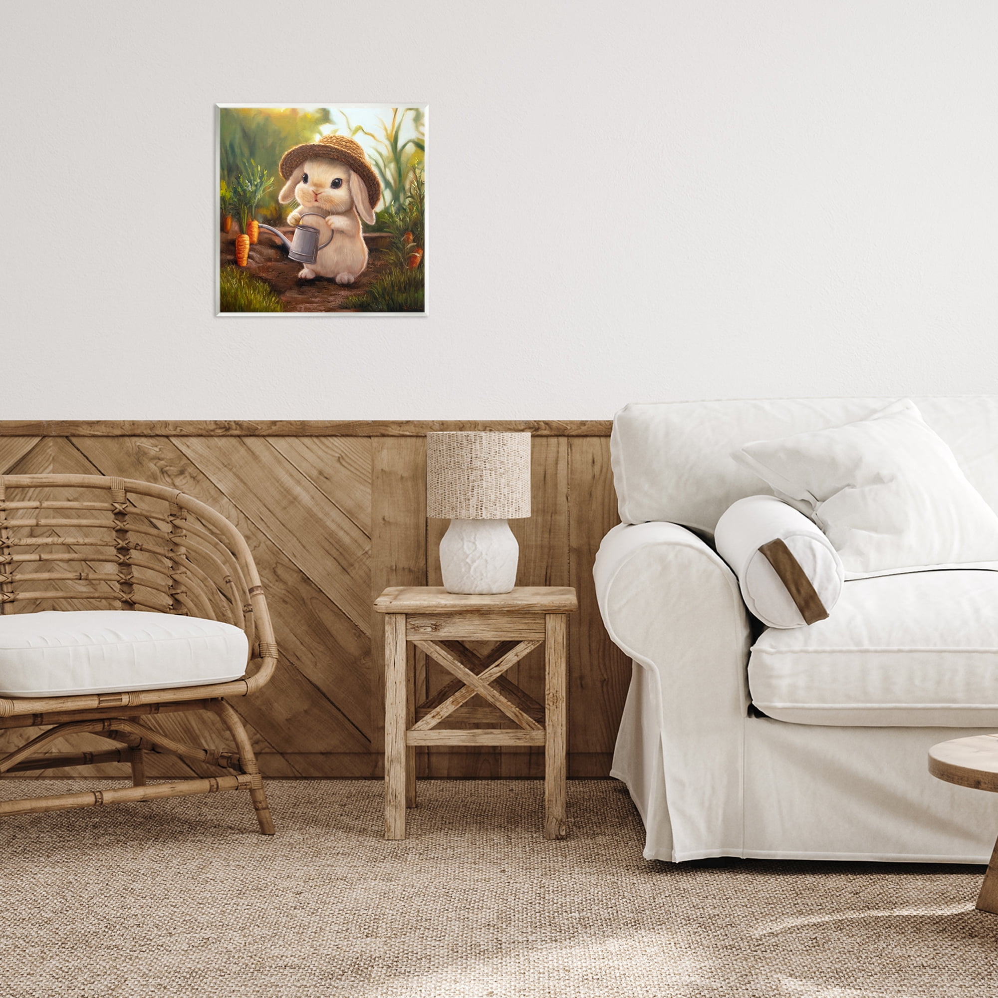 Stupell Industries Bunny with Carrot Garden Wall Plaque Art, design by Lucia Heffernan